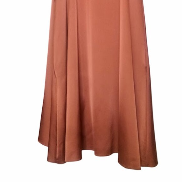 BALTIC BORN | Krystal Satin Wrap Maxi Dress Cinnamon Orange Flutter Sleeve Gown - Picture 8 of 14